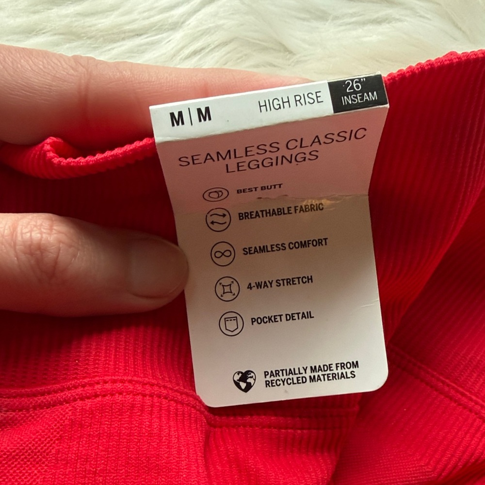 NWT PINK Victoria's Secret Bold Red Leggings - Picture 3 of 6